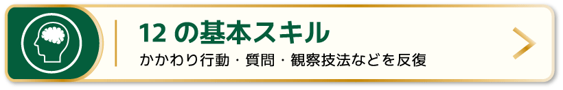 12 の基本スキル：かかわり行動・質問・観察技法などを反復