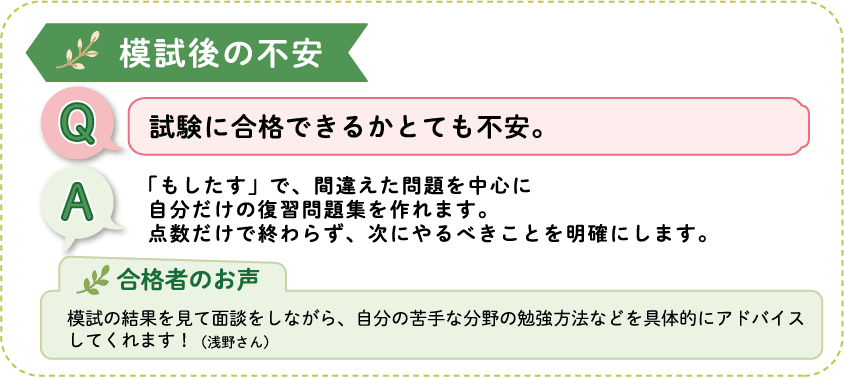 模試後の不安
