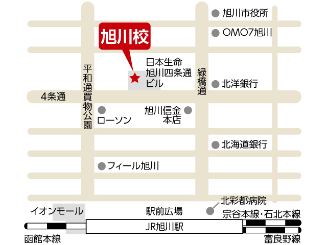 東京アカデミー旭川校のマップ画像