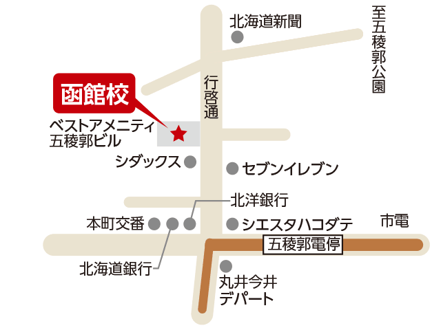 東京アカデミー函館校のマップ画像