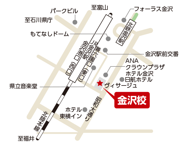 東京アカデミー金沢校のマップ画像