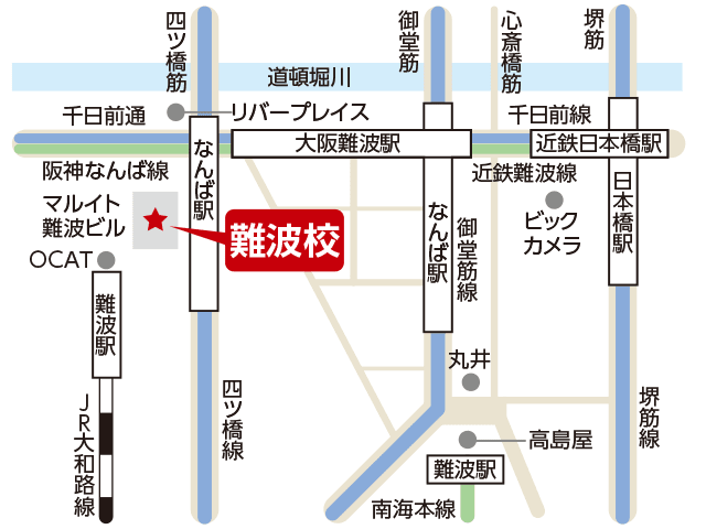 東京アカデミー難波校のマップ画像