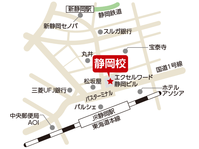 東京アカデミー静岡校のマップ画像