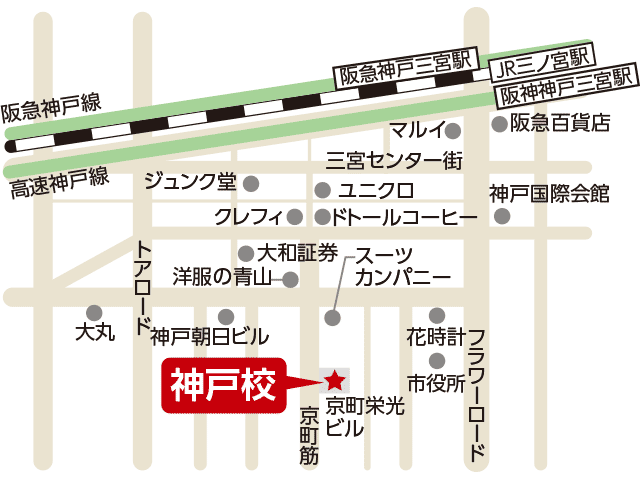 東京アカデミー神戸校のマップ画像