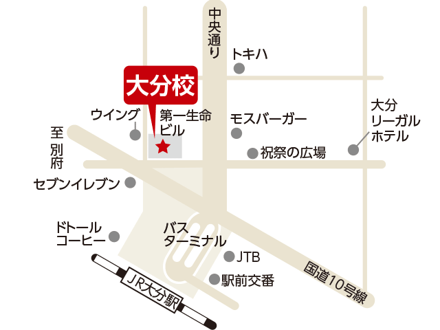 東京アカデミー大分校のマップ画像