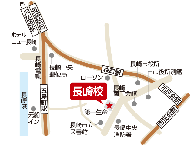 東京アカデミー長崎校のマップ画像
