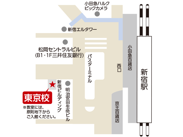東京アカデミー立川教室のマップ画像
