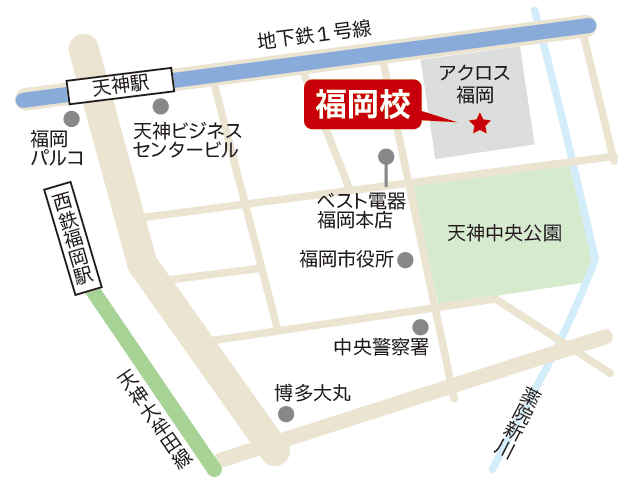 東京アカデミー福岡校のマップ画像