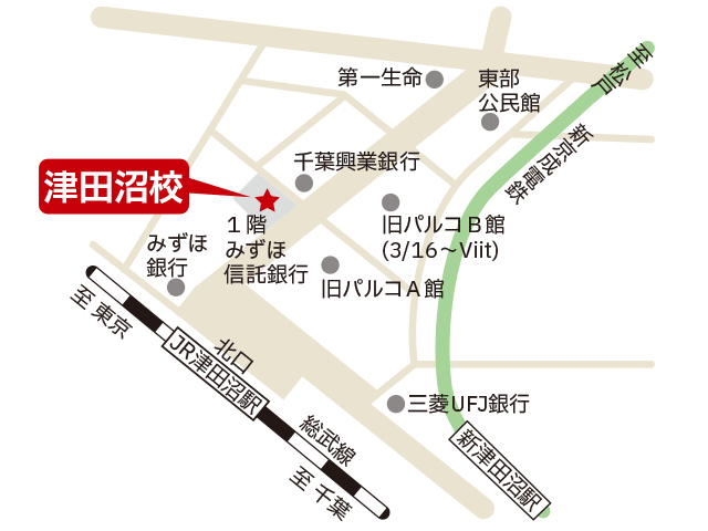 東京アカデミー津田沼校のマップ画像