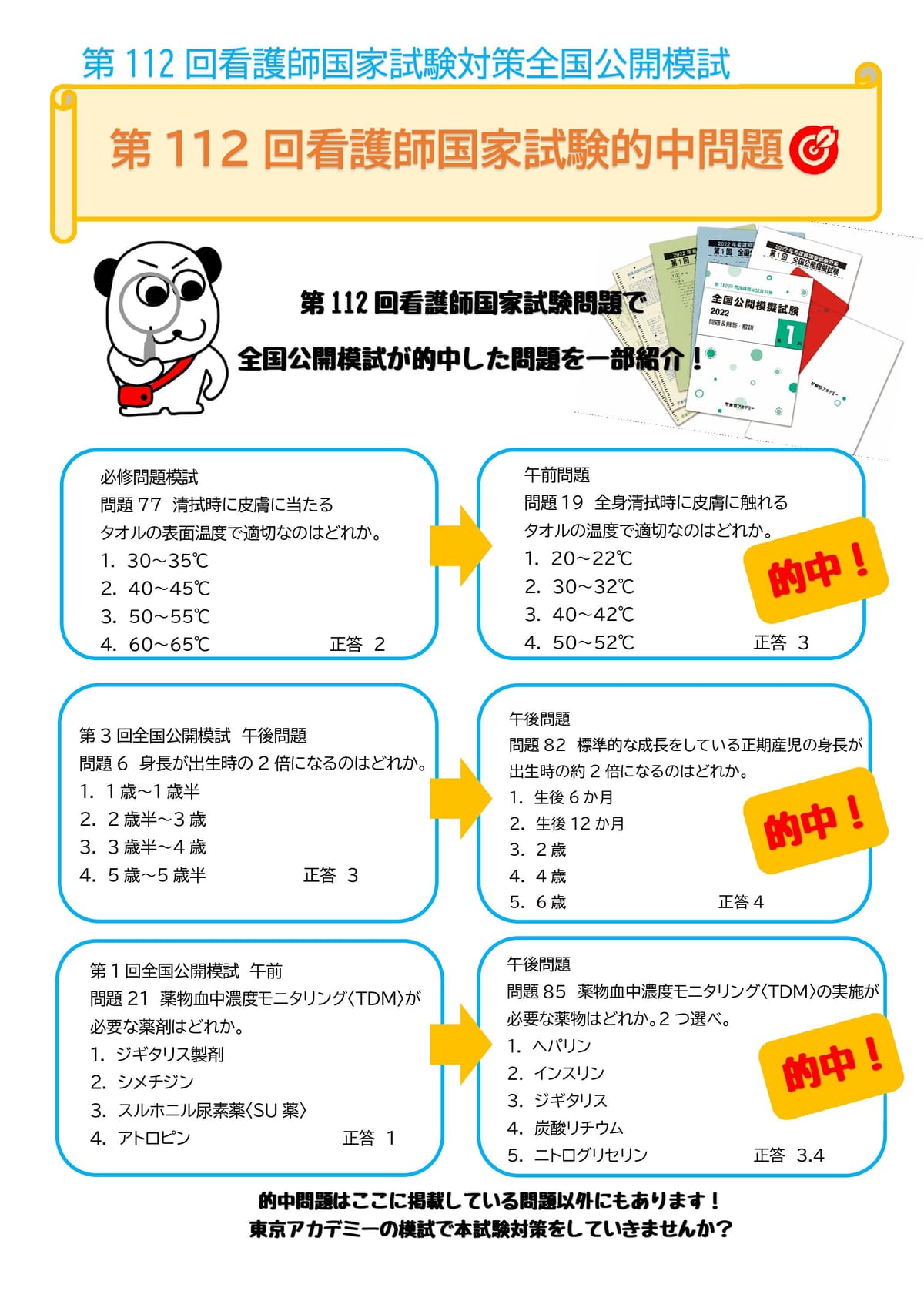 2022 東京アカデミー　第3回　全国公開模試　看護師国家試験