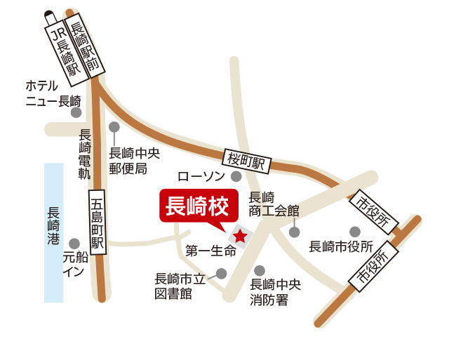 東京アカデミー長崎校のマップ画像