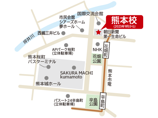 東京アカデミー熊本校のマップ画像