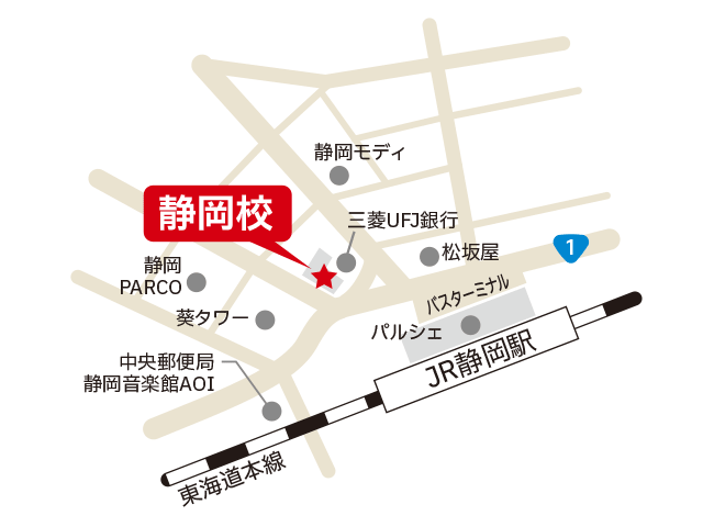 東京アカデミー静岡校のマップ画像